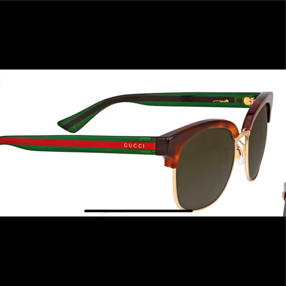 Gucci Havana Square Sunglasses tortoise and stripe